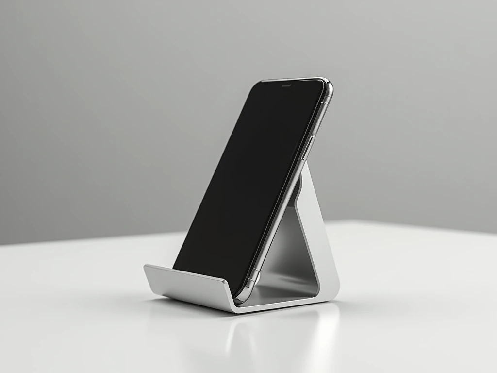 Minimalist phone stand with sleek aluminum finish